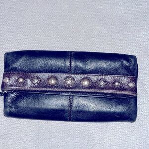 Vintage Brighton black & brown leather trifold wallet